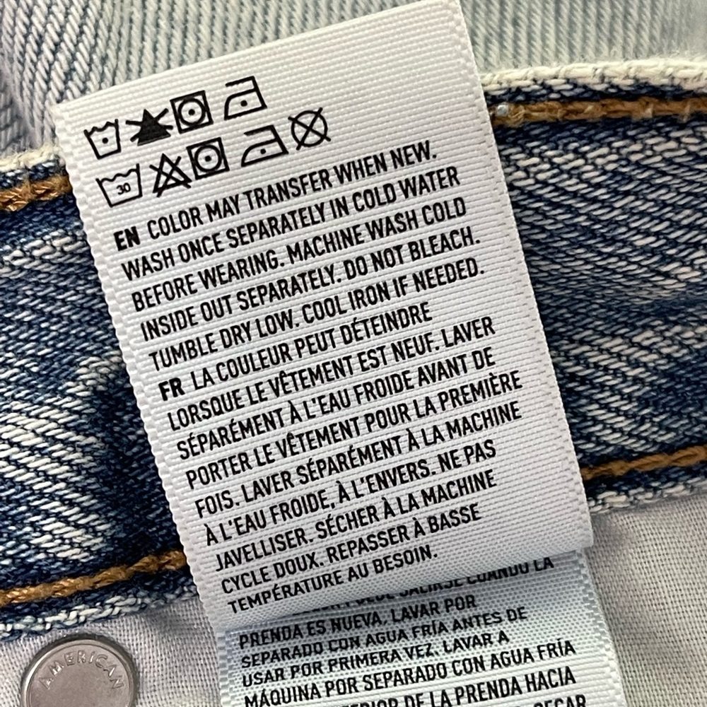 AMERICAN EAGLE OUTFITTERS Mom Jeans Distressed blue jeans 4 regular denim - Picture 8 of 9